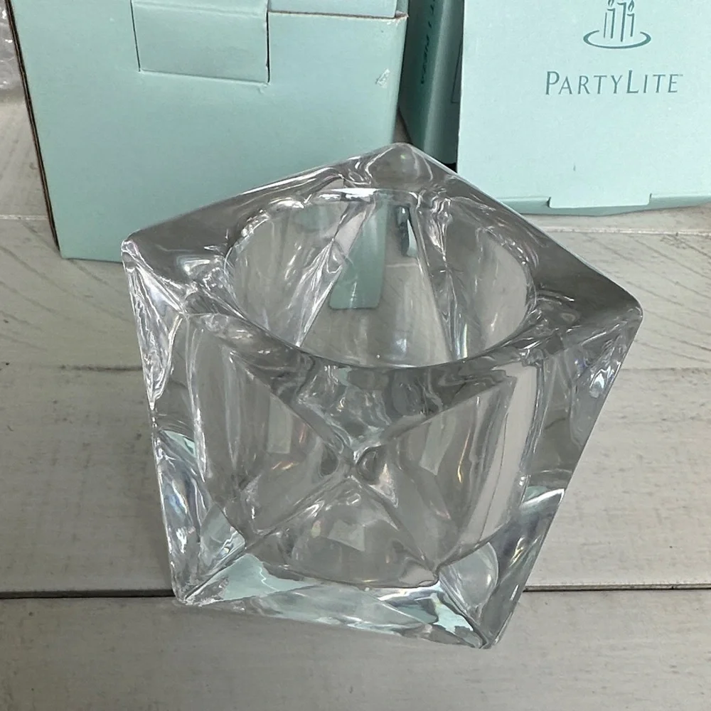 NWT PartyLite Crystal Candle Holders P8035 Discover Prism - Picture 5 of 7